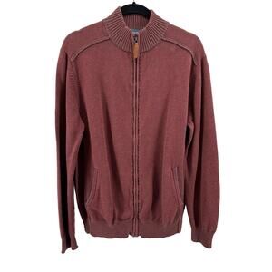 Zenferi 'Life Is a Festival' Zip Up Sweater Men's Maroon L Long Sleeve High Neck